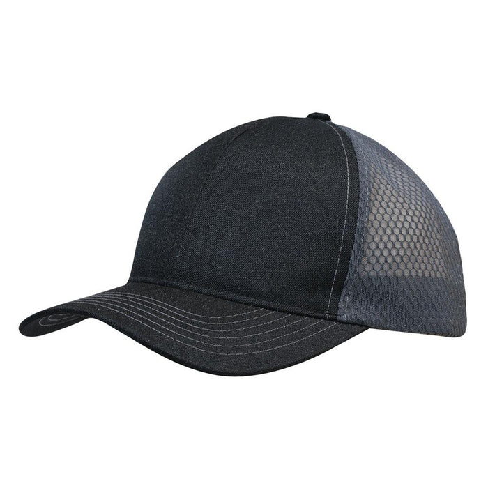 Custom Logo Headwear Canada Breathable poly twill with honeycomb mesh