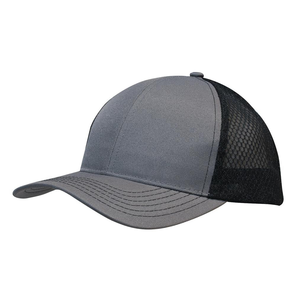 Custom Logo Headwear Canada Breathable poly twill with honeycomb mesh