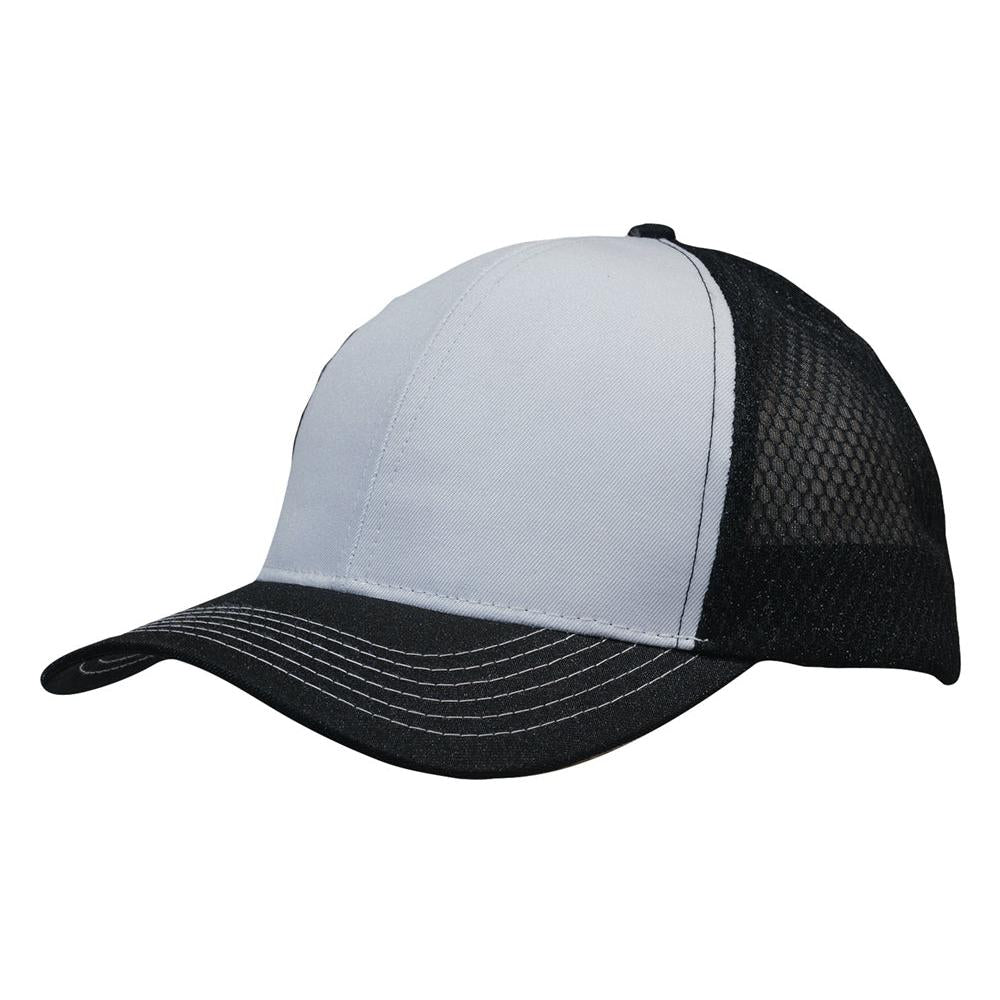 Custom Logo Headwear Canada Breathable poly twill with honeycomb mesh