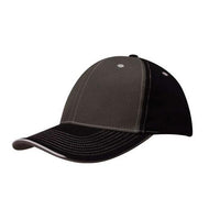 Custom Logo Headwear Canada Brushed Heavy Cotton Two Tone Cap with Contrasting Stitching and Open Lip Sandwich