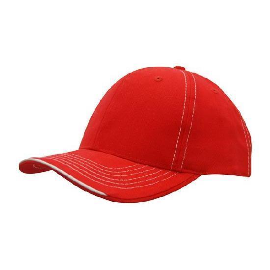 Custom Logo Headwear Canada Brushed Heavy Cotton with Contrasting Stitching and Open Lip Sandwich