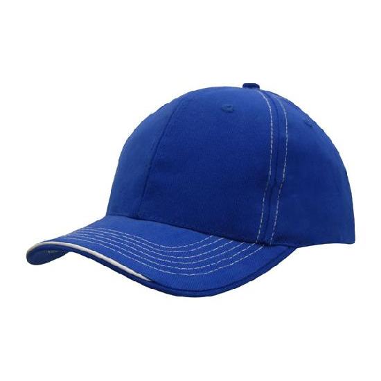 Custom Logo Headwear Canada Brushed Heavy Cotton with Contrasting Stitching and Open Lip Sandwich