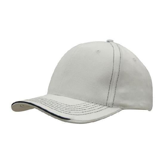 Custom Logo Headwear Canada Brushed Heavy Cotton with Contrasting Stitching and Open Lip Sandwich