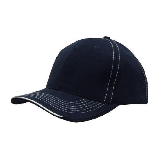 Custom Logo Headwear Canada Brushed Heavy Cotton with Contrasting Stitching and Open Lip Sandwich