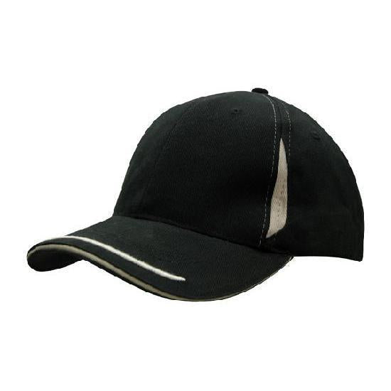 Custom Logo Headwear Canada Brushed Heavy Cotton with Crown Inserts, Peak Trim & Sandwich