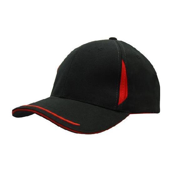 Custom Logo Headwear Canada Brushed Heavy Cotton with Crown Inserts, Peak Trim & Sandwich