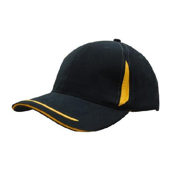 Custom Logo Headwear Canada Brushed Heavy Cotton with Crown Inserts, Peak Trim & Sandwich