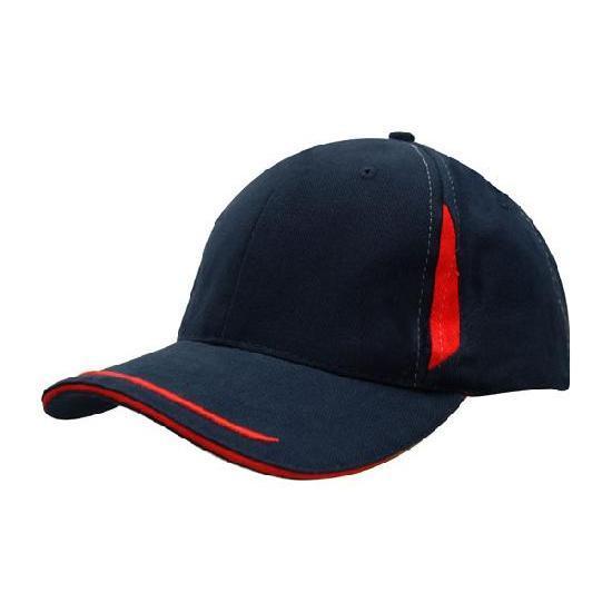 Custom Logo Headwear Canada Brushed Heavy Cotton with Crown Inserts, Peak Trim & Sandwich