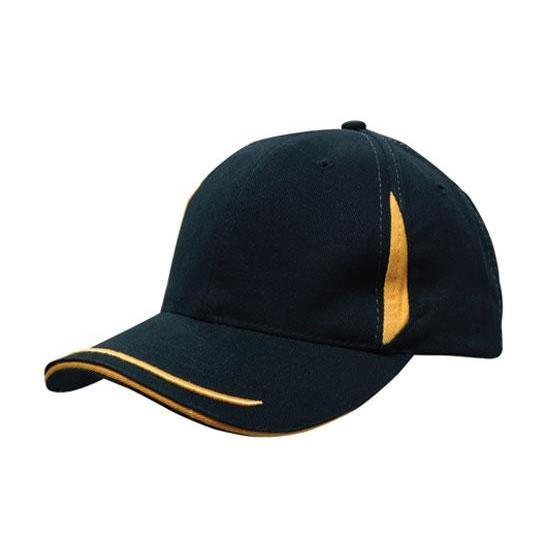 Custom Logo Headwear Canada Brushed Heavy Cotton with Crown Inserts, Peak Trim & Sandwich