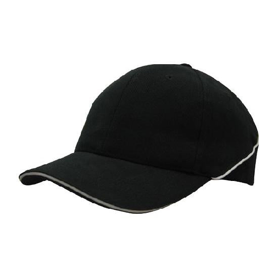 Custom Logo Headwear Canada Brushed Heavy Cotton with Crown Piping and Sandwich
