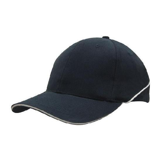Custom Logo Headwear Canada Brushed Heavy Cotton with Crown Piping and Sandwich