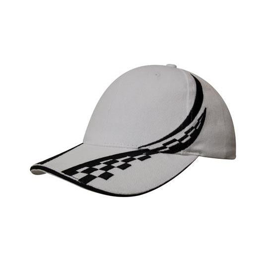 Custom Logo Headwear Canada Brushed Heavy Cotton with Swirling Checks & Sandwich