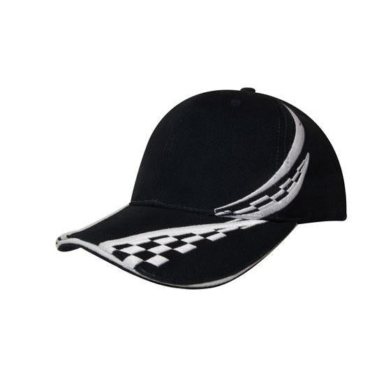 Custom Logo Headwear Canada Brushed Heavy Cotton with Swirling Checks & Sandwich