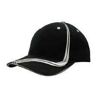 Custom Logo Headwear Canada Brushed Heavy Cotton with Waving Stripes on Crown & Peak