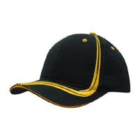 Custom Logo Headwear Canada Brushed Heavy Cotton with Waving Stripes on Crown & Peak