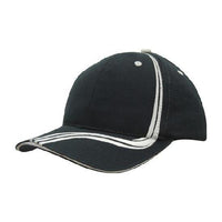 Custom Logo Headwear Canada Brushed Heavy Cotton with Waving Stripes on Crown & Peak