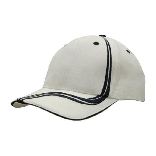Custom Logo Headwear Canada Brushed Heavy Cotton with Waving Stripes on Crown & Peak