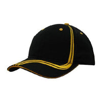 Custom Logo Headwear Canada Brushed Heavy Cotton with Waving Stripes on Crown & Peak