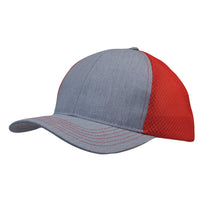 Custom Logo Headwear Canada Light Brushed Poly Cotton Marle with honeycomb mesh