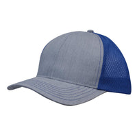 Custom Logo Headwear Canada Light Brushed Poly Cotton Marle with honeycomb mesh