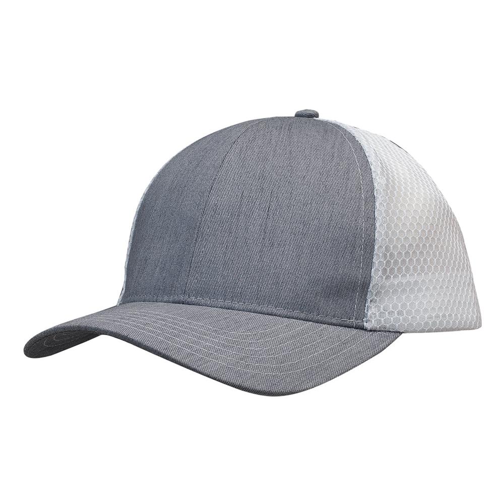 Custom Logo Headwear Canada Light Brushed Poly Cotton Marle with honeycomb mesh