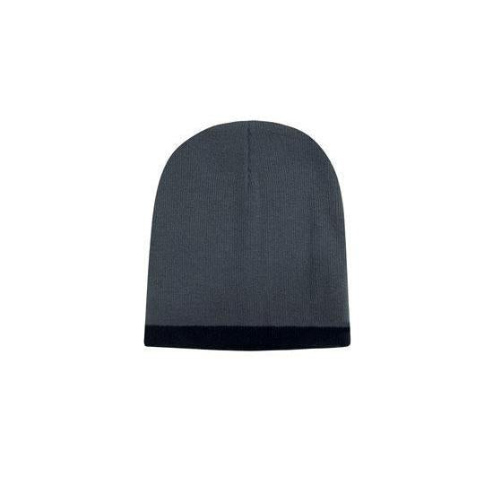 Custom Logo Headwear Canada Roll Down Two Tone Acrylic Beanie - Toque