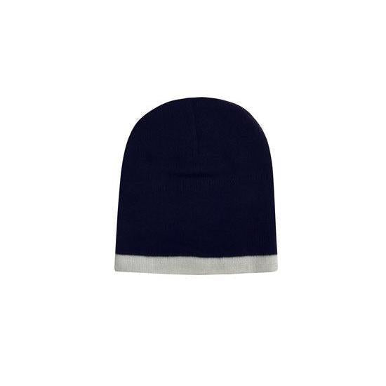 Custom Logo Headwear Canada Roll Down Two Tone Acrylic Beanie - Toque