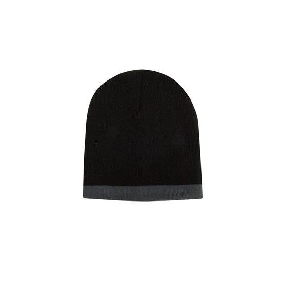Custom Logo Headwear Canada Roll Down Two Tone Acrylic Beanie - Toque