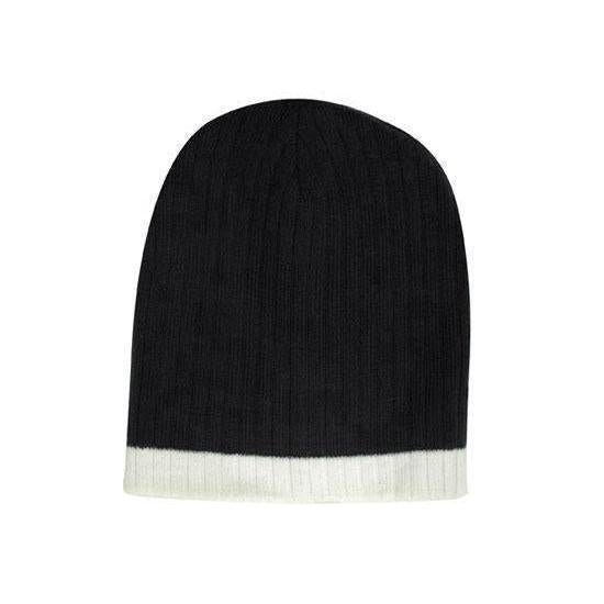 Custom Logo Headwear Canada Two Tone Cable Knit Beanie - Toque