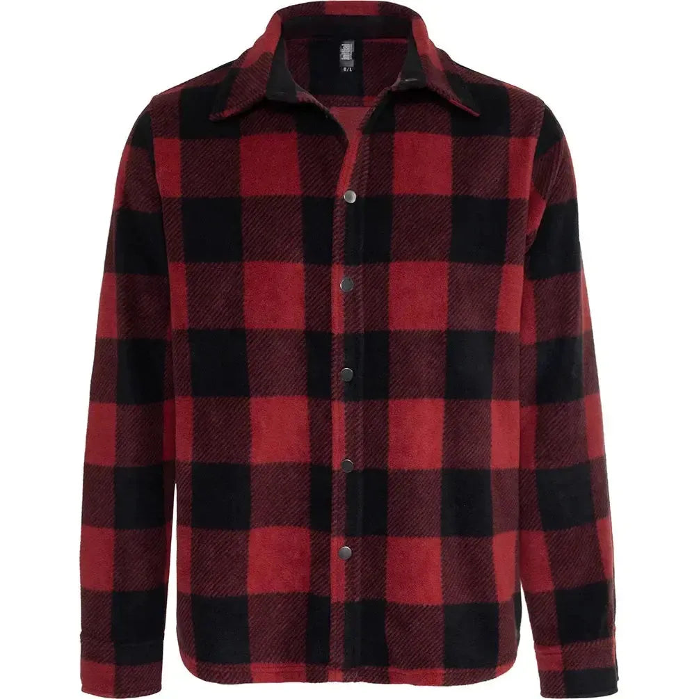 Custom Logo Initial Checkered Button-down Overshirt
