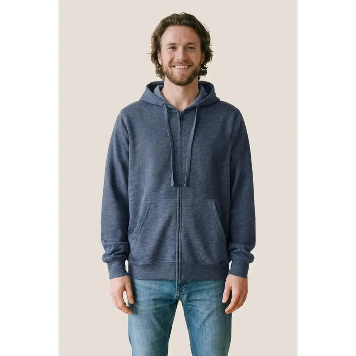 Custom Logo Initial Lightweight Full-Zip Hooded Sweatshirt