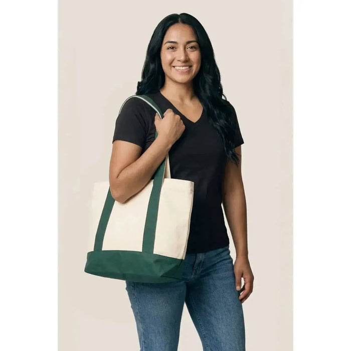 Custom Logo Initial Two-tone Tote Bag