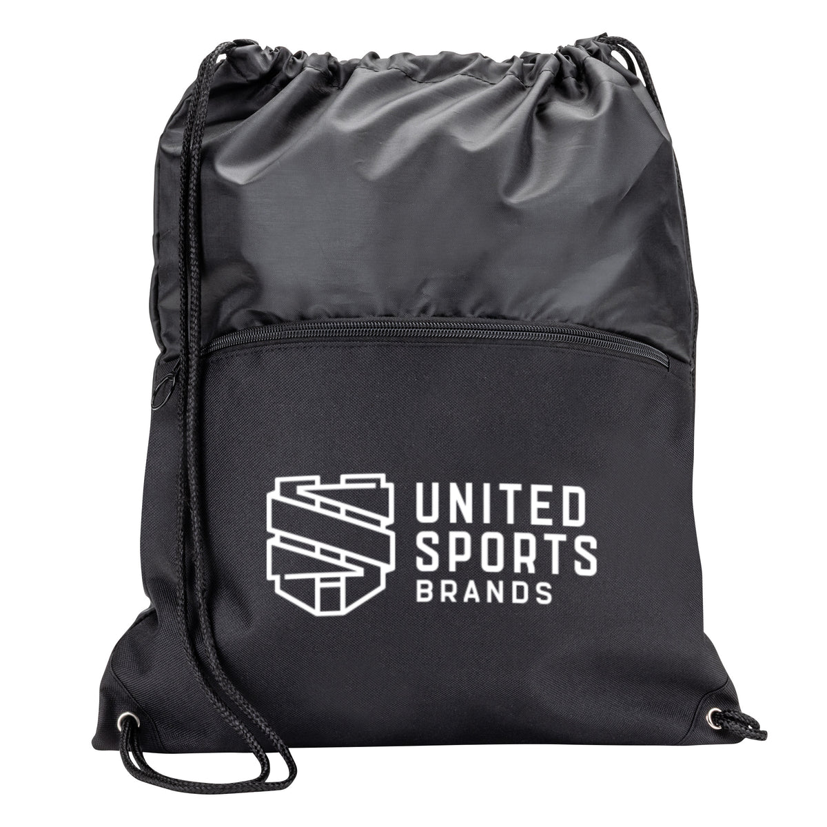 Custom Logo Jadis Drawstring Bag w/ Zipper Pocket