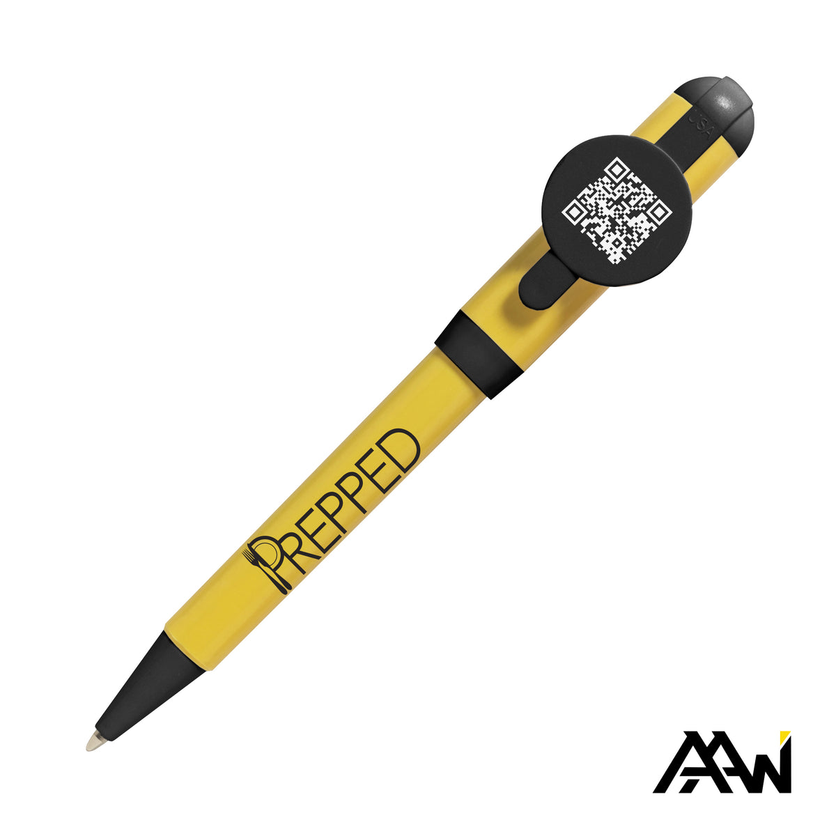 Custom Logo Jumbo QR Billboard Twist Pen - Black Accent