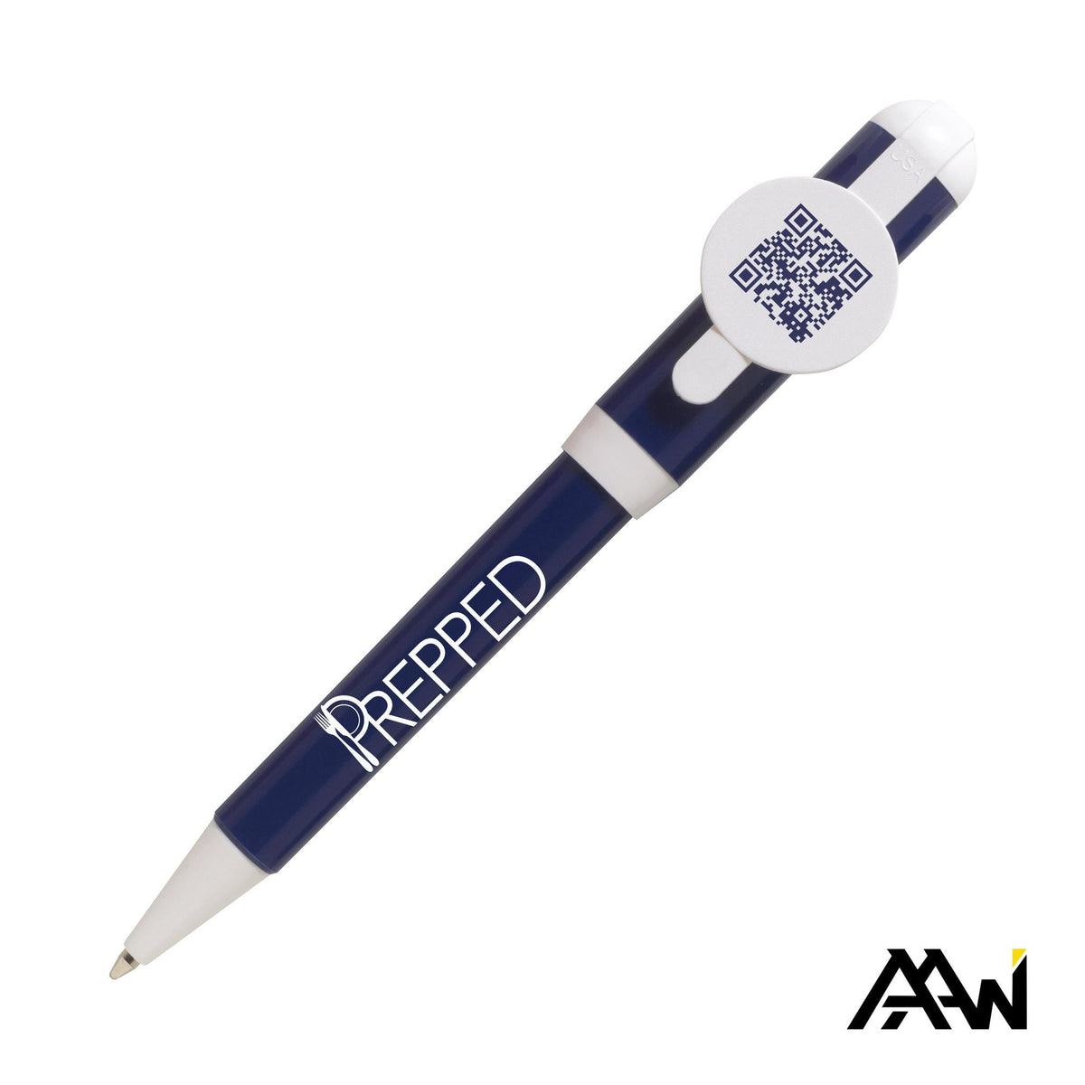 Custom Logo Jumbo QR Billboard Twist Pen - White Accent