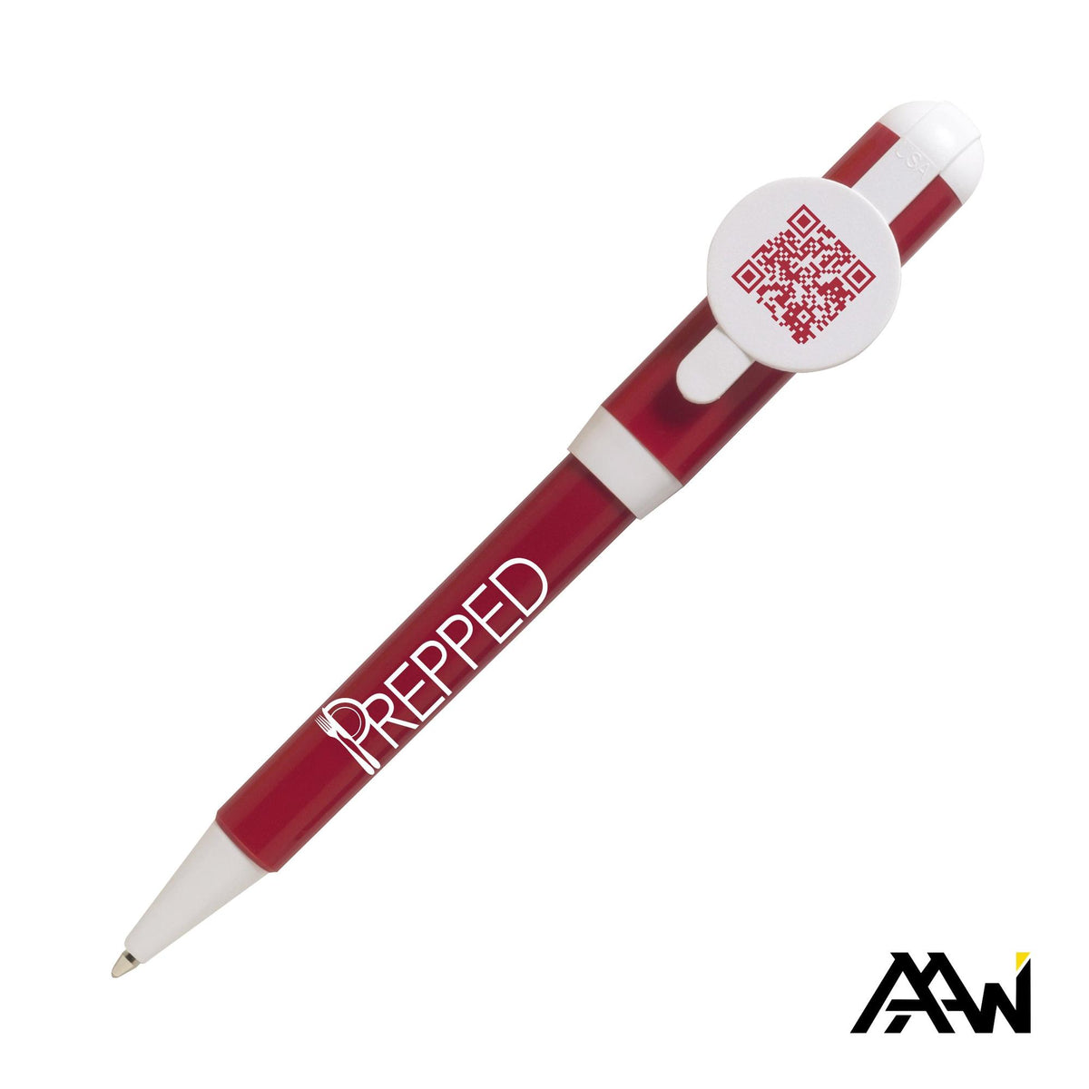 Custom Logo Jumbo QR Billboard Twist Pen - White Accent