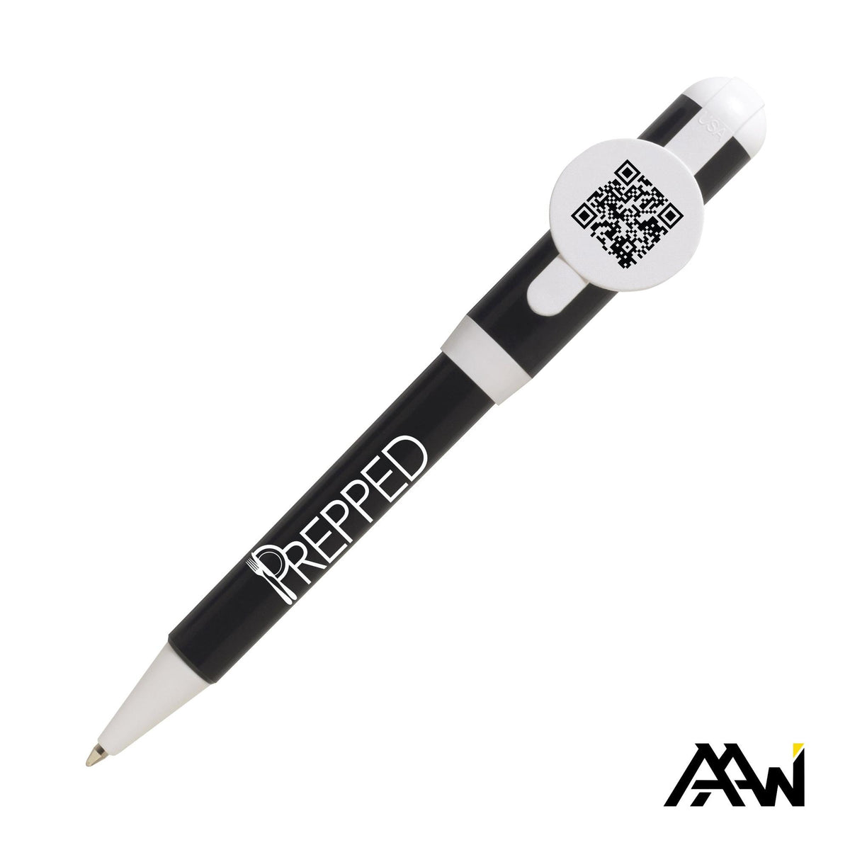 Custom Logo Jumbo QR Billboard Twist Pen - White Accent