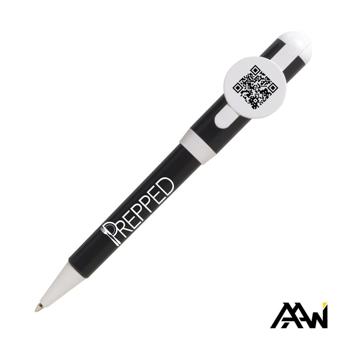 Custom Logo Jumbo QR Billboard Twist Pen - White Accent
