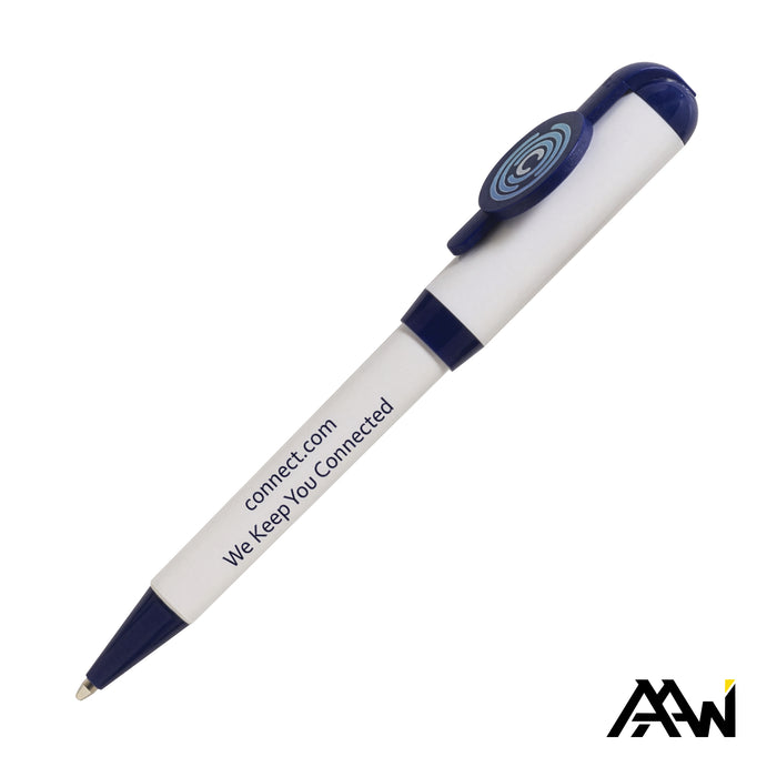 Custom Logo Jumbo VividPrint™ Billboard Twist White Pen - Colored Accent