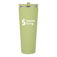 Custom Logo Krantz Rubberized Tumbler w/Straw & Carry Handle - 30oz