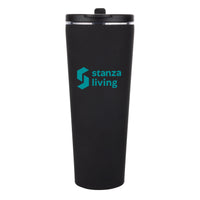 Custom Logo Krantz Rubberized Tumbler w/Straw & Carry Handle - 30oz