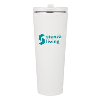Custom Logo Krantz Rubberized Tumbler w/Straw & Carry Handle - 30oz