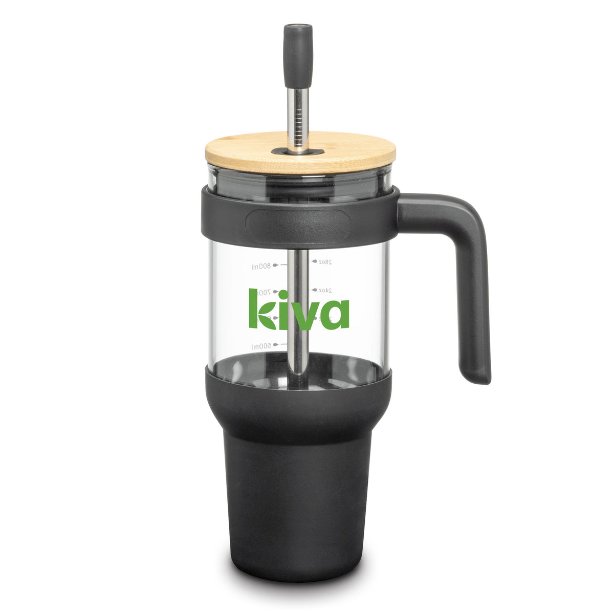 Custom Logo Lanai Glass Travel Mug w/Straw - 40oz