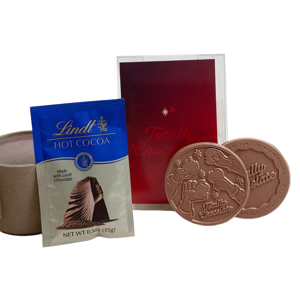 Custom Logo Lindt Moments: Gourmet Hot Cocoa & Cookies Treat Box For Two