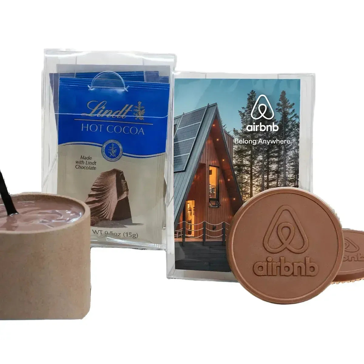 Custom Logo Lindt Moments: Gourmet Hot Cocoa & Cookies Treat Box For Two