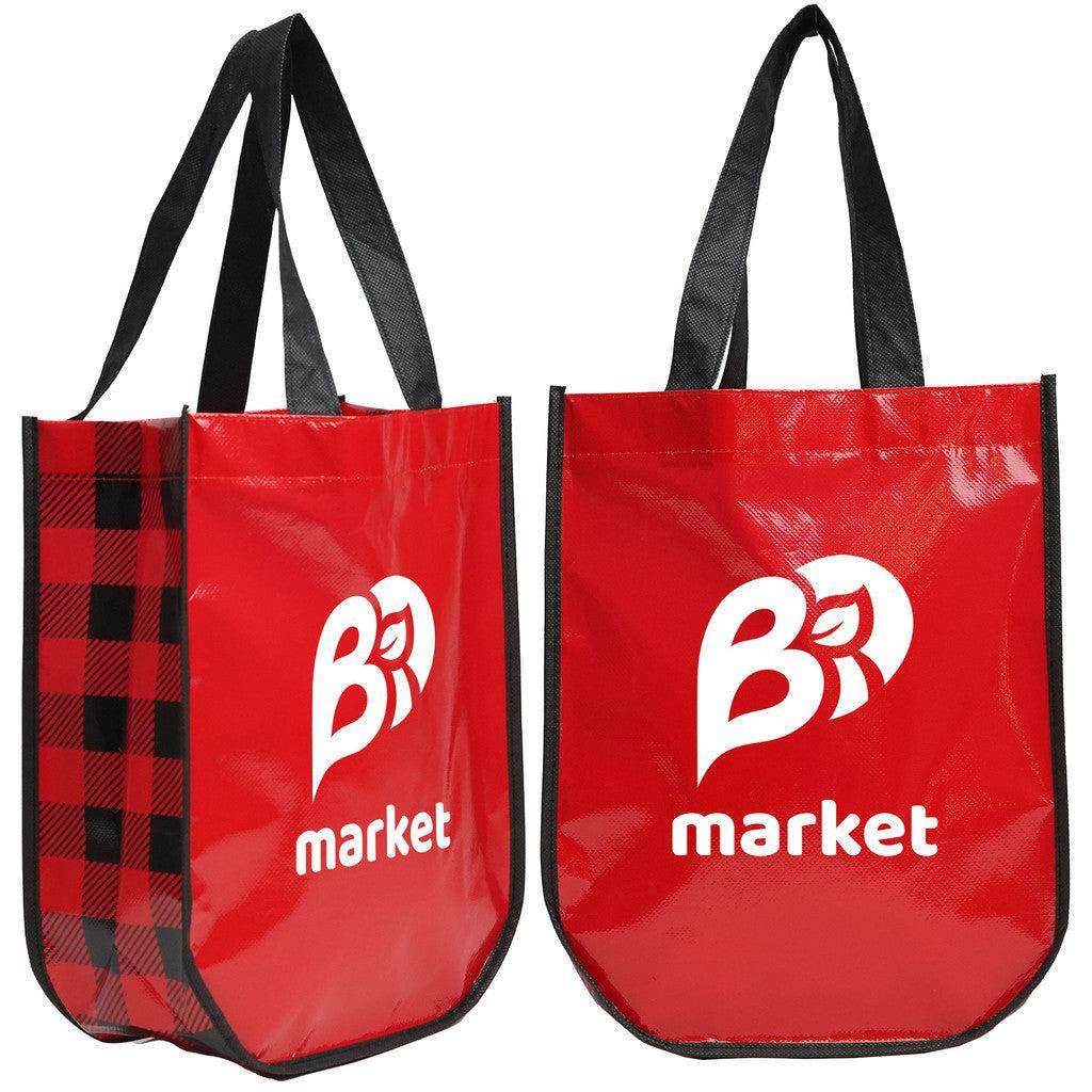 Custom Logo Lumberjack Plaid Laminated Fashion Tote