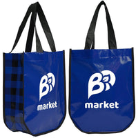 Custom Logo Lumberjack Plaid Laminated Fashion Tote