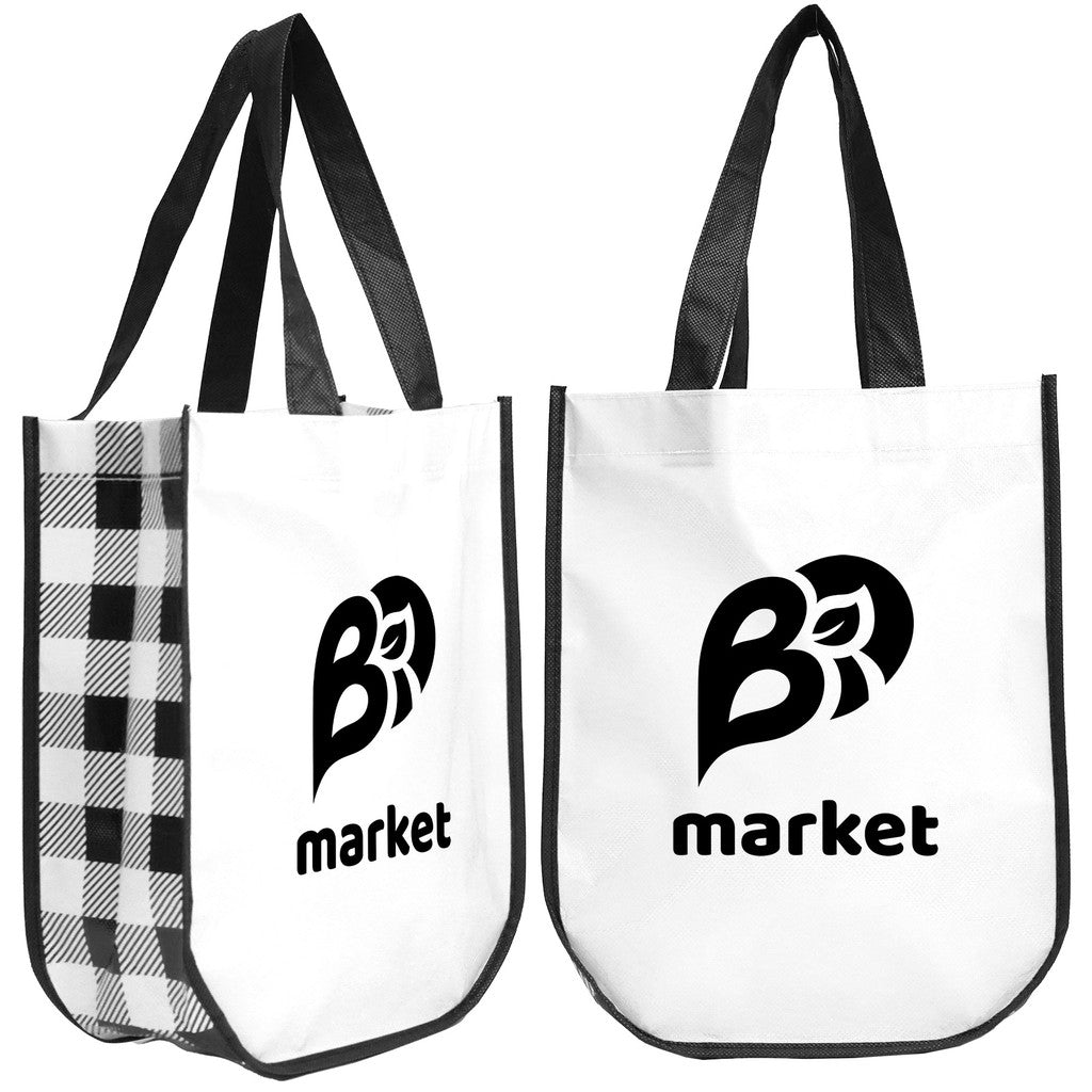 Custom Logo Lumberjack Plaid Laminated Fashion Tote