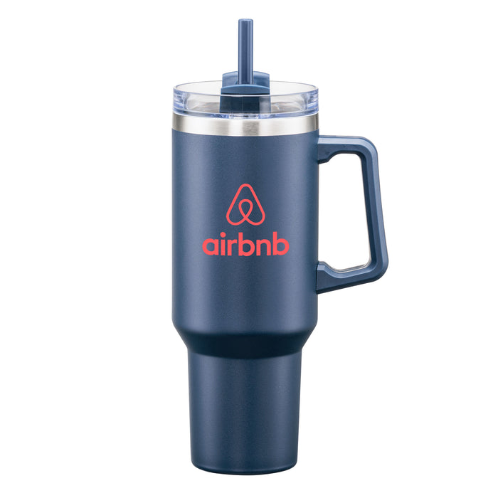 Custom Logo Makena Handle Travel Mug w/Straw - 40oz