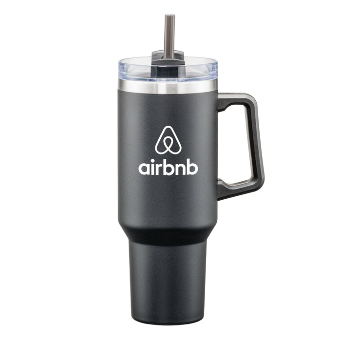 Custom Logo Makena Handle Travel Mug w/Straw - 40oz